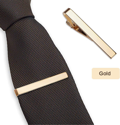 Roctee Tie Clips for Men, 3 Pack Classic Tie Clip Silver Gold Black Necktie Tie Bar Pinch Clips Suitable for Wedding Anniversary Business...
