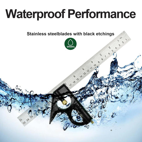 Nortools Combination Square Carpentry Tools with Metal-Body, Stainless Steel Blade Ruler, Accurate Woodworking Measure Square with Carpenter...