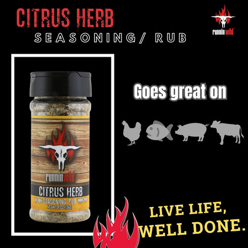 Citrus Herb Seasoning | No Artificial Flavors, No MSG added | Premium Citrus Seasoning for Fish, Chicken, Pork and Lamb | Runnin’ Wild Foods, 5.6 ...