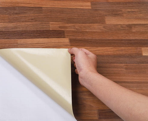 Self Adhesive Wood Butcher Block Contact Paper for Kitchen Countertop Cabinets Door Table Desk Furniture Decal Wallpaper 15.7X117 Inches (Dark Col...