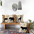 VENUSL Set of 4,African Animals,Giraffe,Elephant,Horse,Leopard with Zebra Pattern & Leopard Pattern Decorative Throw Pillow Covers,One-Side Printe...