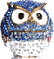 Waltz&F Diamond Light Blue Owl TrinketBox Hinged Hand-painted Figurine Collectible Ring Holder...
