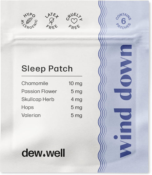 Wind Down, Sleep Patch - with Chamomile to Support Restful Sleep - Melatonin Free - Wearable Sleep Patch - Easily Take On and Off - 6 Pack...