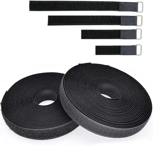 Viaky 49.2ft Storage Straps With 60 Buckles, Nylon Heavy Duty Extender Cord Ties Hook And Loop Fastening Cable Management For RV, Camp, Desk, Work...