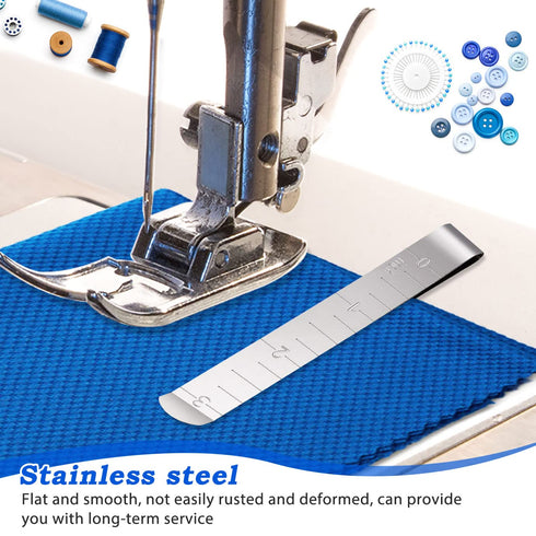 WXJ13 30 PCS Sewing Clips 3 Inches Measurement Ruler Quilting Supplies Stainless Steel Hemming Clips Metal Hemming Tool for Fabric Marking Pinning...