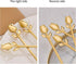 6-Inch Tulip/Rose Handle Gold Small Coffee Spoons Set, 6 Pieces, Stainless Steel...
