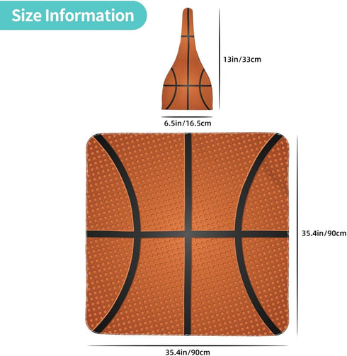 Basketball Print Baby Swaddle Blanket with Beanie Set, Newborn Receiving Blankets 35.4"X 35.4" Soft Swaddle Wrap Baby Stuff for Infant Boy Girl Gi...