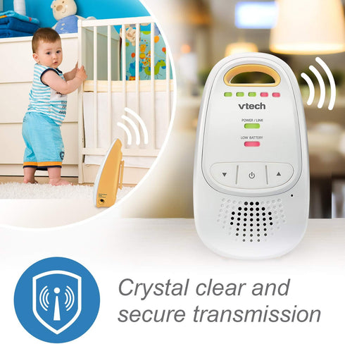 VTech Upgraded Audio Baby Monitor with Rechargeable Battery, Long Range, and Crystal-Clear Sound...