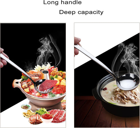 Metal Soup Ladle,18/8 Stainless Steel Ladle Spoon And Strainer Scoop Set Of 2 With Holes,Cooking Utensil For Kitchen...