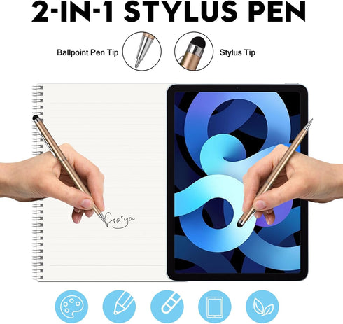 15 Pack Stylus Pens for Touch Screens Stylus Pen Compatible with Phone Tablets Kindle and Black Ink Ballpoint Pens-2 in 1 Stylists pens for Touch ...
