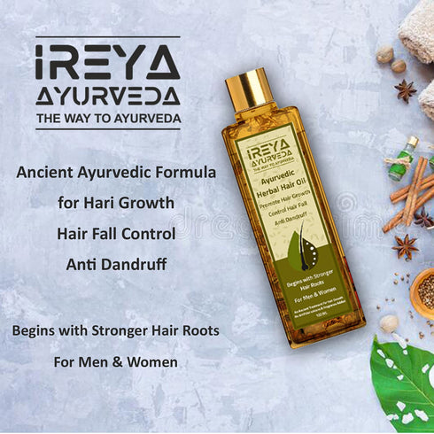 Herbal Hair Oil Ayurvedic Raw Herbs Mix Oil Multipurpose Hair Oil for Hair Growth and Anti Dandruff, Hair Fall Control, Thick and Long Hair 100ml...