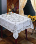 Violet Linen Vinyl Lace Betenburg Design Tablecloth White 60" by 104" Oblong/Rectangle...