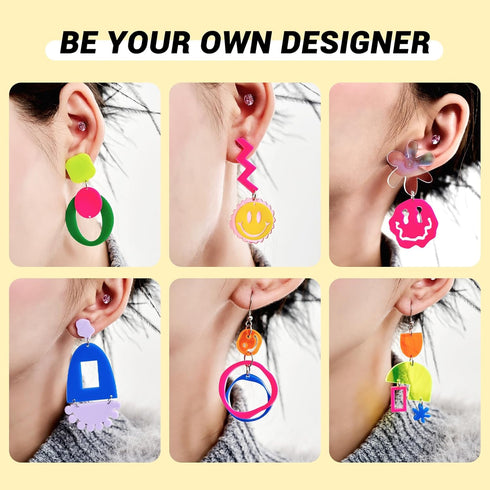 WOOYAS Jewelry Making Kit 120?Pcs Playground Theme Earring Making Kit 6-8 Pairs Fashion Colorful DIY Acrylic Earrings Kits for Women...