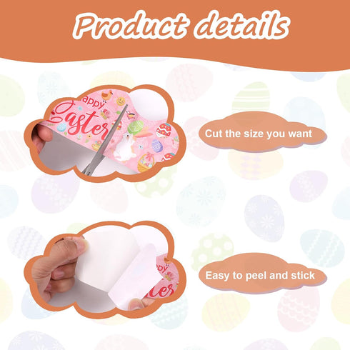 Easter Bulletin Board Borders, 65.6ft Easter Bulletin Board Stickers Bunny Easter Egg Bulletin Board Decorations Spring Bulletin Border for Classr...
