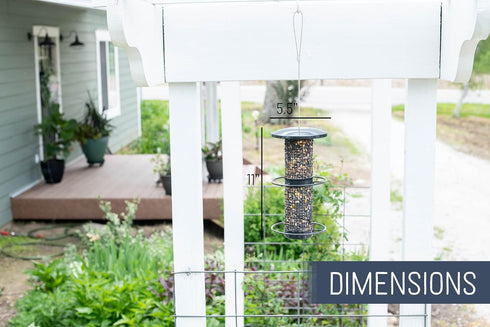 Nat & Jules Large Matte Black 11 inch Metal Hanging Outdoor Bird Feeder...