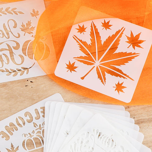 24pcs Fall Stencils, 3x3inch Small Fall Sign Stencils Reusable Fall Stencils for Painting on Wood Autumn Templates for Thanksgiving DIY Crafts on ...