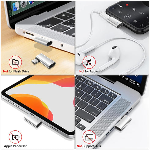 xiwxi 2Pack 90 Degree Lightning to USB C Charger Converter for iPhone 15/15Pro/15 Pro Max Plus,Samsung S24 S23,iPad Air,27W PD Fast Charging&Data ...