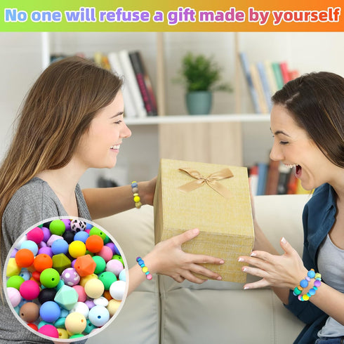 203 Pieces Silicone Bead Kit - DIY Focal Beads for Pens Making Bulk - Pen Beads for Beadable Pens & Keychains Making - Loose Round Beads Bulk for ...