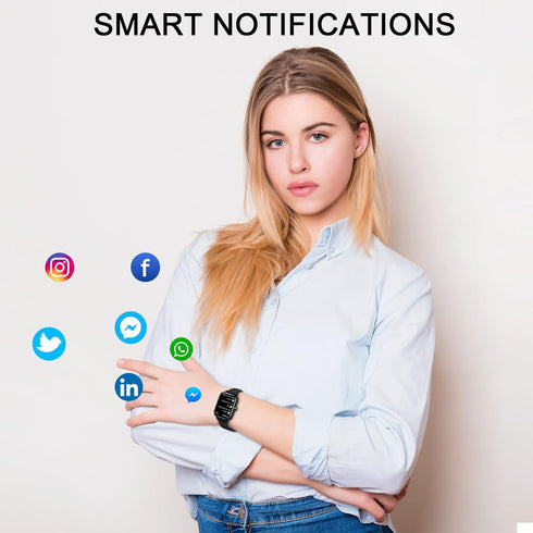 Smart Watch for Men Women?Smartwatch with Bluetooth Call(Answer/Make Call)? 1.85" Touch Screen Fitness Watch Tracker with IP68 Waterproof, 100+Spo...