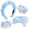 BULINGNA 6Pcs Spa Headband Wristband Set for Washing Face, Skincare Headband Bowknot Hairbands and Scrunchies Cuffs for Spa Yoga Sports Shower, Ha...
