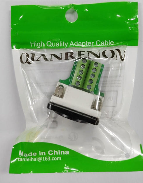 QIANRENON DB9 Panel Mount Terminal RS232 Serial to Terminal Female Adapter Connector Breakout Board, 9 Pin Welding-Free D-Type Connector,Black...