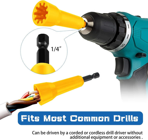 Bonuci 2 Pcs Wire Twister Tool for Drill, Wire Stripper Fast Wire Twisting Tool with 1/4" Chuck for Drill Wire Electrician Tool(Yellow)...