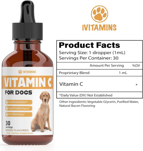 Vitamin C for Dogs | Helps with Improving Immune Health | Vitamin C for Dogs Liquid | Dog Immune Support | Dog Immune and Allergy Supplement | Dog...