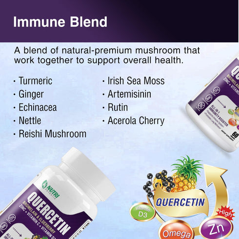Quercetin with Bromelain, Quercetin 500mg Capsules, Vitamin C & D3, Zinc and Elderberry - Advanced Lung Immune and Respiratory Support Supplement ...