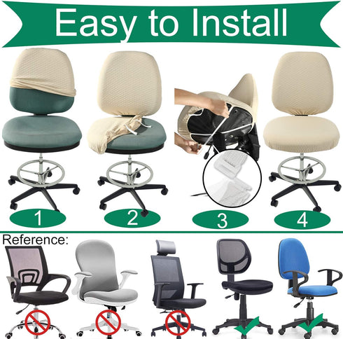 BUYUE Task Office Chair Seat Cover, Super Soft Velvet Student Dorm Computer Chair Stretch Washable Dustproof Slipcover Protectors (Seat Cover Only...