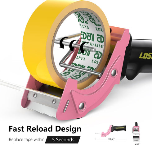 Rapid-Replace Packing Tape Dispenser Gun with Extra Blade, 2IN(50mm) Lightweight Ergonomic Industrial Handheld Heavy Duty Tape Cutter for Carton, ...