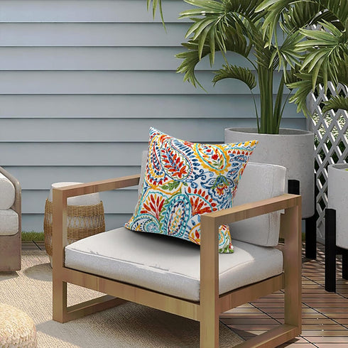 LVTXIII Outdoor Throw Pillow Covers 18 x 18 Inch, COVERS ONLY Modern Paisley Pattern Decorative Square Toss Pillow Case Pack of 2 for Home Patio G...