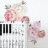 Watercolor Peony Flowers Wall Decals Floral Wall Stickers for Living Room, Delicate White & Pink Flowers Wall Posters Vinyl Blossom Art Applique f...