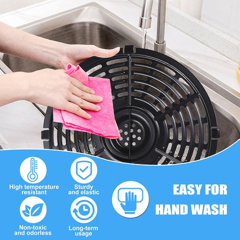 Air Fryer Grill Pan for Power XL 5QT, 8.7'' 5QT Round Non-Stick Replacement Tray Rack Parts Accessories, Dishwasher Safe...