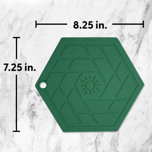 Trivet Mat, Set of 3 Silicone Pot Holder, Hot Pads, Potholder for Pots and Pans (Green Monstera)...