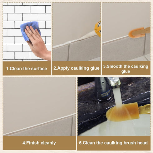 8pcs Rubber Caulking Tool, Reusable Sealant Spatula Spreader 4 Sizes Silicone Caulk Finishing Set Tool Multifunctional Caulking Remover/Smoothing ...