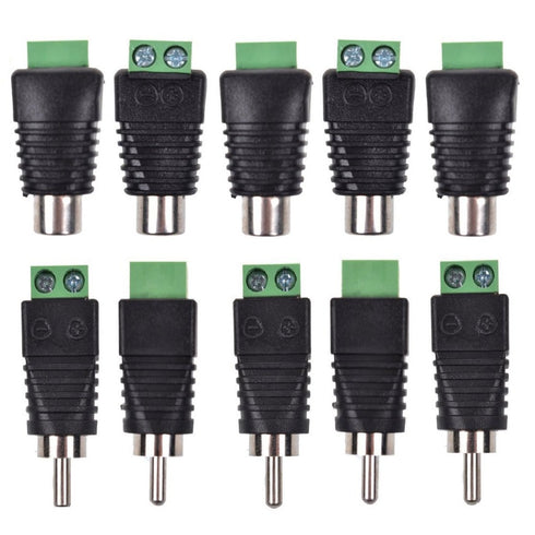 Lemoy 10-Pack Phono RCA Male and Female Plug to AV Screw Terminal Audio/Video Connector Adapter (5 Male & 5 Female)...