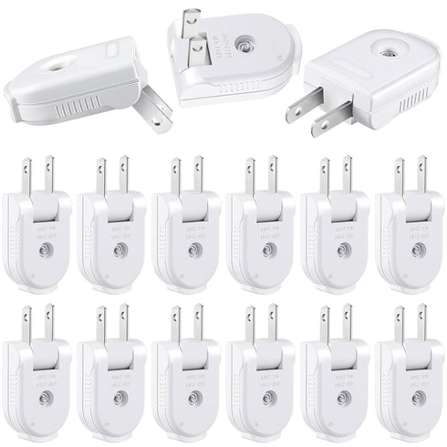 15 Pcs Extension Cord Replacement Plug 2 Prong 125V 15A Male Power Plug Rotatable Electric Plugs Lamp Plug for Small Appliances Power Strips DIY C...