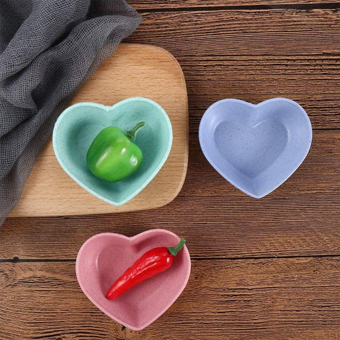 Heart Shape Appetizer Plates Eco-Friendly Mini Bowls Exiquisite Kitchen Supplies Fall Resistant Seasoning Dishes Soy Dipping Ketchup Sauce Dishes ...