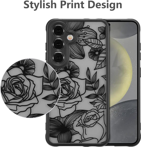 XIZYO for Samsung Galaxy A25 Case, Floral Rose Cute Phone Case for Women Girls Aesthetic Pattern Print Slim TPU Bumper Case Shockproof Protective ...