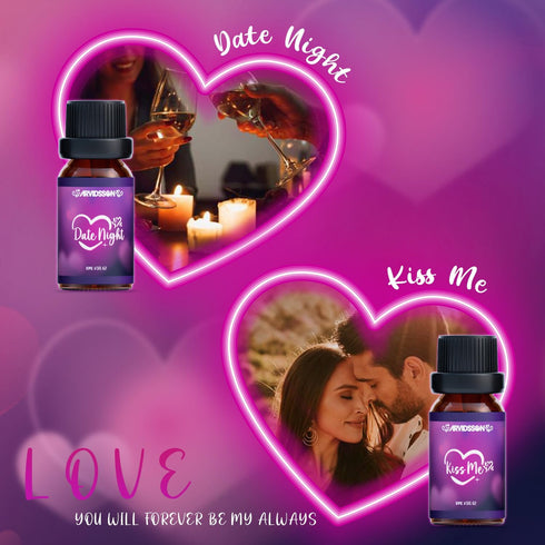 Love Fragrance Oil Gift Set, ARVIDSSON Romance Essential Oils for Candle Making, Romantic Scented Oil - Love Potion, Sweet Heart, Date Night and M...