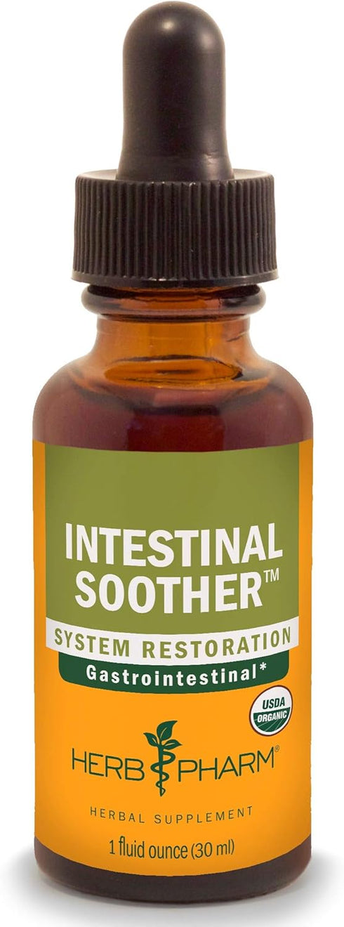 Herb Pharm Certified Organic Intestinal Soother Liquid Herbal Formula with Turmeric Extract - 1 Ounce (FIS01)...