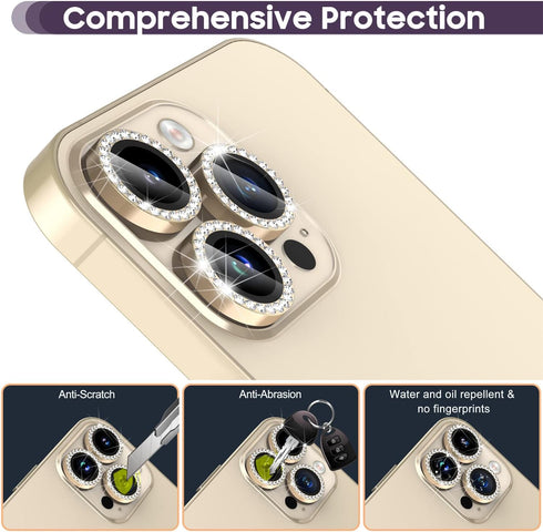 Suoman for iPhone 14 Pro Max Camera Lens Protector / 14 Pro Camera Lens Protector, Diamonds Bling Camera Cover Tempered Glass for iPhone 14 Pro Ma...