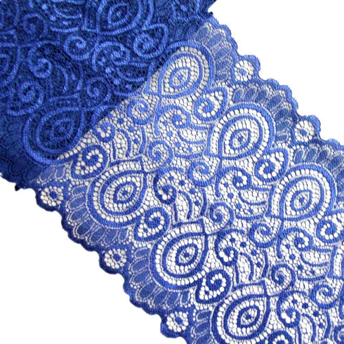 5 Yards Width 7 Inch Stretch Lace Trim Fabric Elastic Lace Flowers Ribbon for Garment Craft Embellishment Wedding Bouquet Making Headbands Garters...