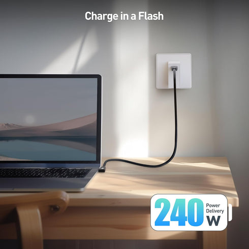 Cable Matters 40Gbps Right Angle USB 4 Cable 3.3 ft, Support 8K@60Hz Video, 240W Charging, USB4 Cable Right Angle/USB C Display Cable, Compatible ...