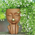 Planters for Indoor Plants Cute Lady Bubble Blowing Head Planter Resin Face Planters Flower Pot with Drainage Hole (Black)...
