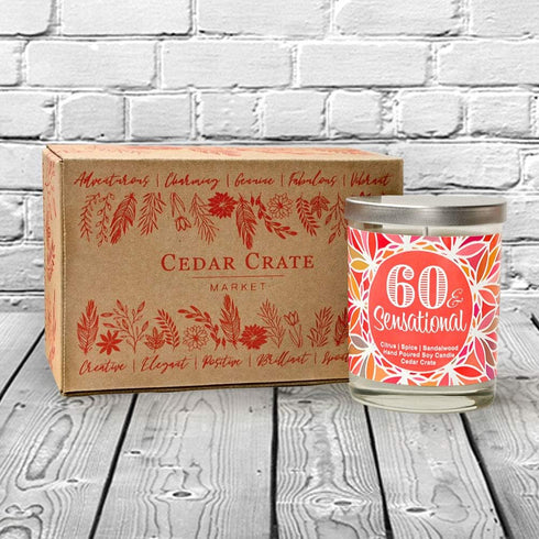 60 & Sensational, 60th Birthday Gifts for Women, Happy 60th Birthday Candle, Unique Birthday Gifts for Friends, Female, Cool 60th Birthday Gifts f...