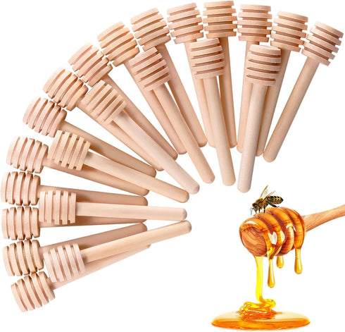 48 Pcs Honey Sticks Dipper, 3 inch Mini Wooden Honeycomb Stick, Small Honey Spoons Stirrer Stick for Honey Jar Dispense Drizzle Honey and Wedding ...