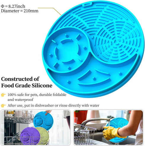 Lick Mat for Dog and Cat Slow Feeder Bowl Licking Pad with Suction Cups Heavy Duty Puzzle Food Treat Toy for Dog Anxiety Relief Cat Boredom Reduce...
