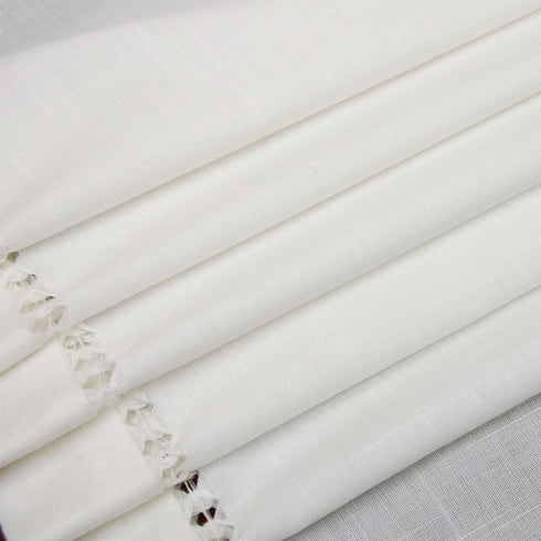 Grelucgo Handmade Hemstitched Natural Rectangle White Lace Table Runners (14x48 inch)...