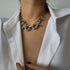 YERTTER Large Buckle Choker Necklaces for Women Sliver Color Metal Chunky Chain Necklace Bohemian Fashion Jewelry For Women Man...